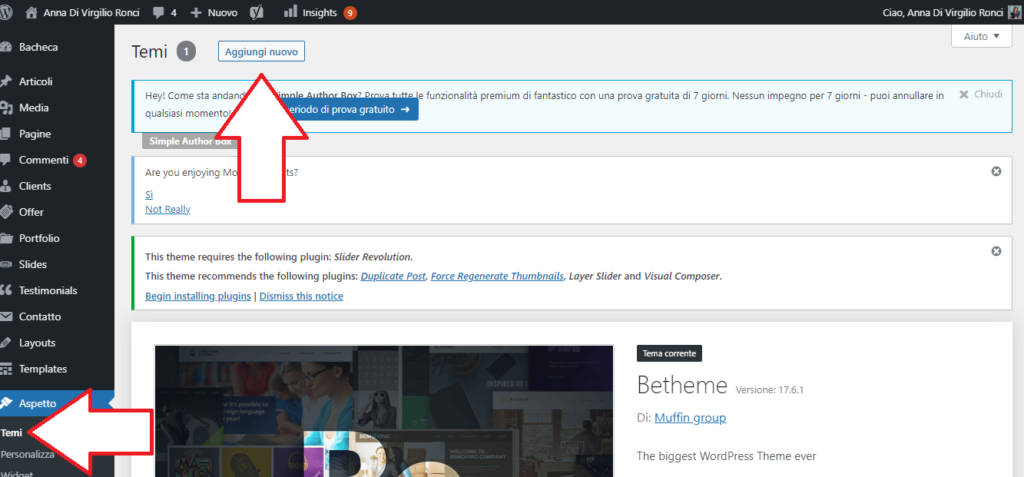 Installazione tema WordPress BeTheme
