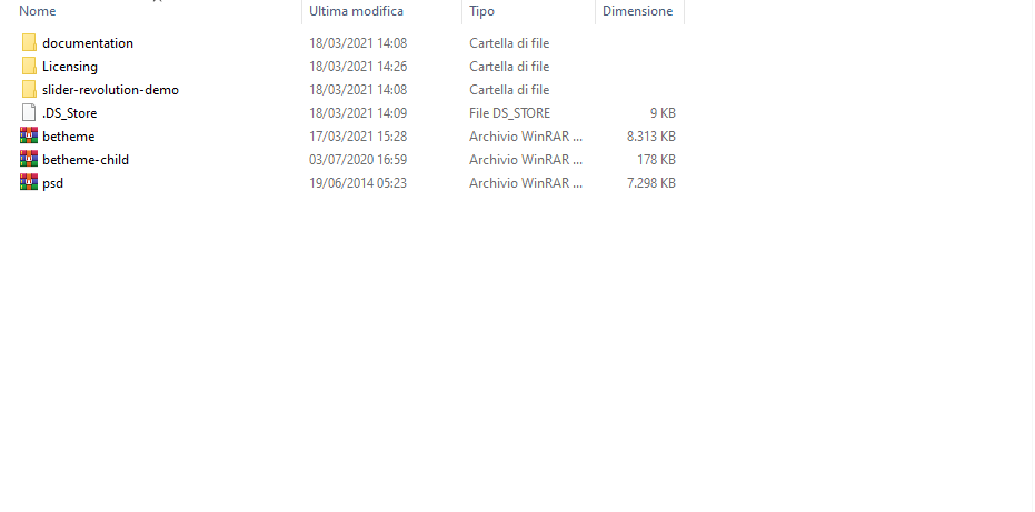 Estrazione del tema BeTheme